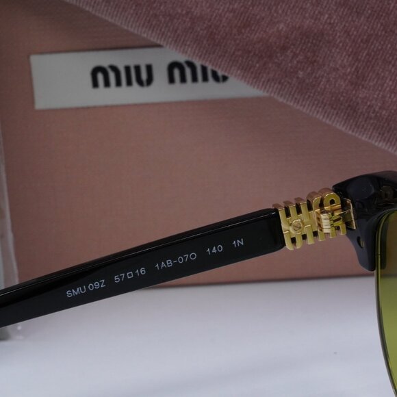 Miu Miu MU09ZS 1AB07O Aviator Sunglasses – Black main image 10